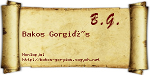 Bakos Gorgiás névjegykártya